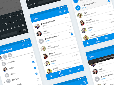Chats app chats design interface material messenger mobile ui ux