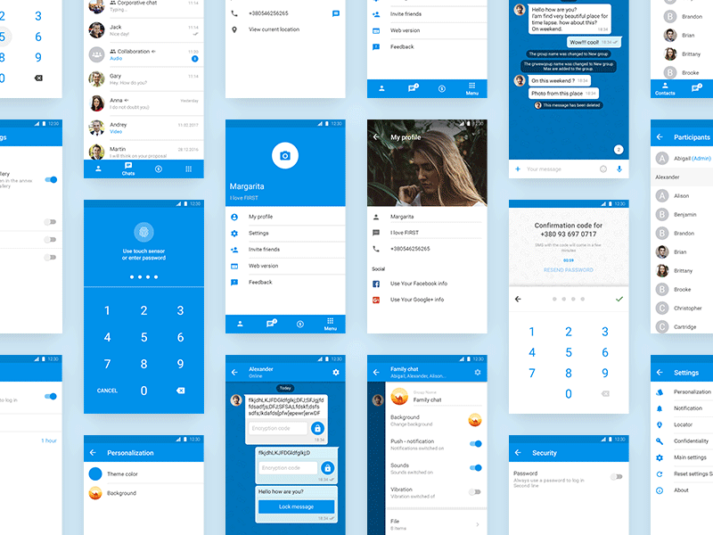 Guides app design gif guides interface material messenger mobile ui ux