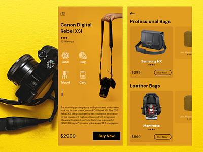 Get your Camera Accessories accessories camera design mobile app typography ux visual design