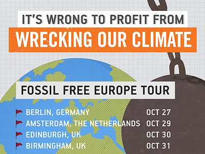 Fossil Free Tour banner banner fossil illustration web