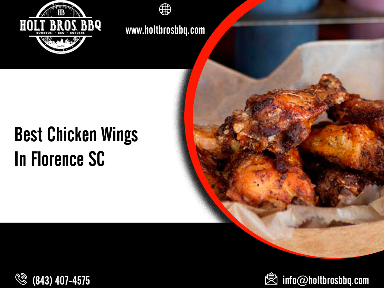 Best Chicken Wings In Florence, SC by Holt Bros BBQ on Dribbble