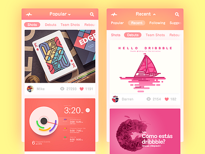 Dribbble userinterface