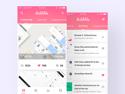 Dribbble ui