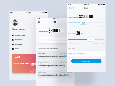 Loan App dribbble inspiration interaction interface kaokao loan money pay ui ux