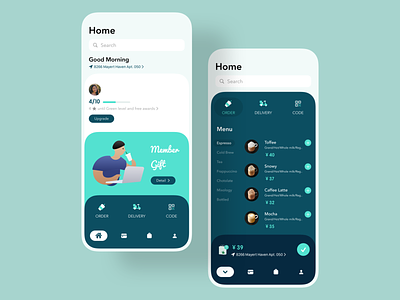 Order a coffee app design dribbble illustration inspiration interaction interface ui userinterface ux
