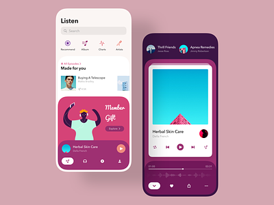 Listen to a song app clean dribbble illustration inspiration interaction interface ui userinterface ux