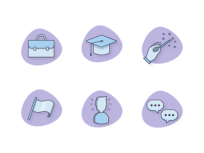 CV Icons contact cv education icon icons illustrations languages personal skills suitcase