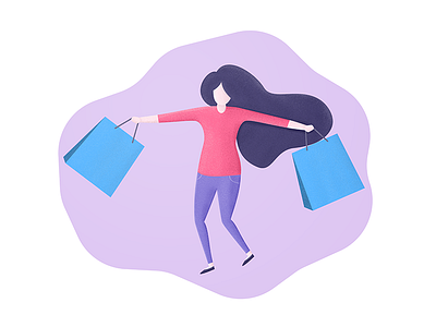 Shopping Illustration ai bags design illustration shop shopping simple vector woman