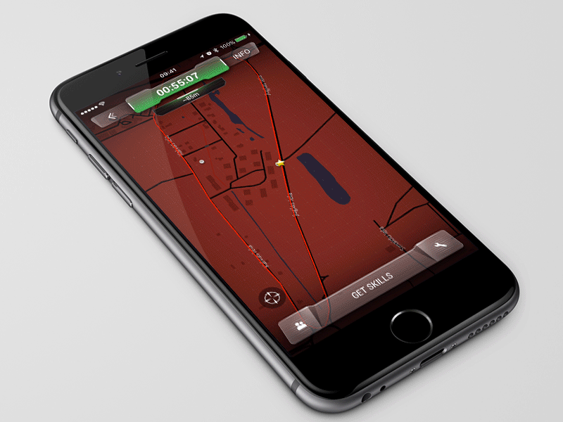 Geolocation game alert app game geo ios iphone map mobile ui ux