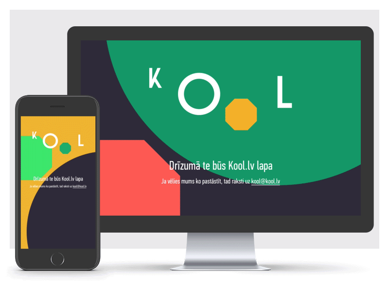 KOOL Latvija "Coming Soon" landing page adaptive branding css experiment interactive mobile web