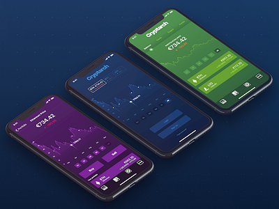 Cryptarch UI Kit / Chart screens bitcoin charts crypto currency design finance interface ios kit mobile sketch ui