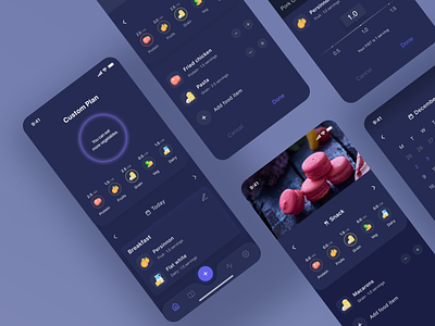 FoodyLife's App Dark Redesign Concept analytics android article branding clean concept design dark theme dark ui ios iphone meal planner medium mobile redesign uiux usability usability analysis user experience