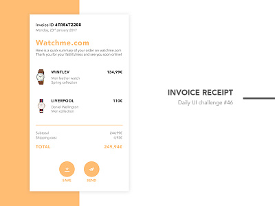Invoice daily daily ui invoice mobile order receipt ui ux watch