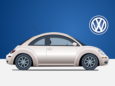 New Beetle car illustration minimalist new beetle profile vintage volkswagen