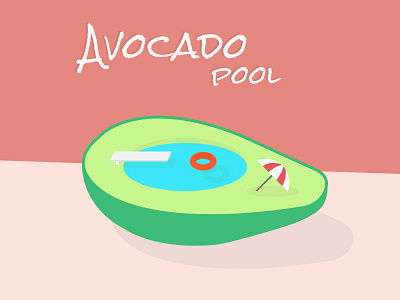 Avocado Pool avocado chilling colors diving pool summer water