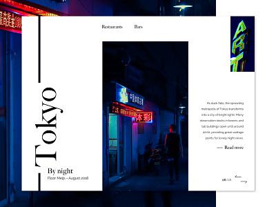 Travel blog - Art 1, Tokyo by night 🎎🐕🇯🇵 article blog desktop minimalist night tokyo travel ui ux