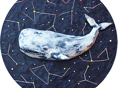 space in whale illustration plasticine whale