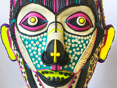 the head colors head plasticine sculpture