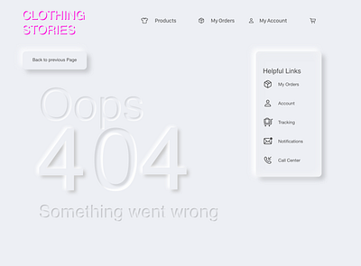 Error 404 Page Design 404 branding design error errorpage graphic design neumorphism ui webdesign webdevelopment