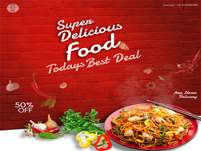 Commercial Food Banner banner branding fastfood food graphic design illustrator landingpage photoshop posts socialmedia trend ui vector