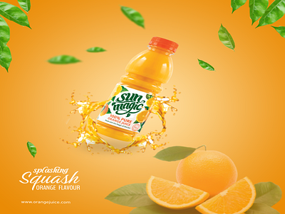 Fresh Orange Juice Banner banner branding design graphic design illustration landingpage motion graphics promotion sales socialmedia socialmediapost trending ui