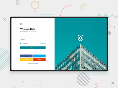 Login Page account clean dashboard design email forget hotel isomorphic landing page login logo minimal morden password signup social teal color ui ux userinterface website