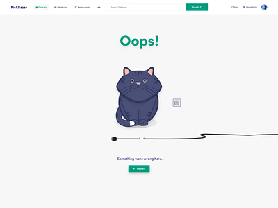 Oops! 404 cable cat clean concept delivery ecommerce error 404 grocery homepage illustration landing page minimal not found search not found ui vector went wrong white