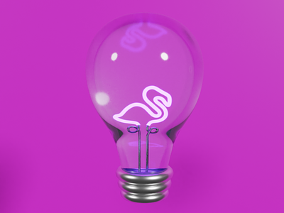 Flamingo Lightbulb 3d blender flamingo lightbulb pink render
