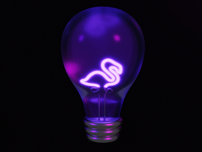 Flamingo lightbulb on blender flamingo lightbulb lightbulbs neon