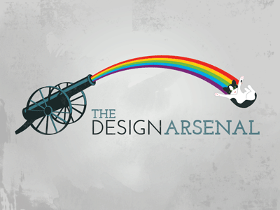Design Arsenal Logo cat logo rainbow texture typography