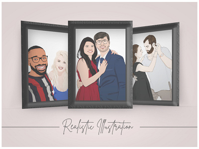 Vector Portrait Illustration - Realistic - Strong Resemblance design illustration portrait illustration vector vector illustration vector portrait wedding invite