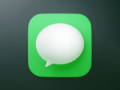 Messages icon 3d 3d icon app blender bubble dimension fun icon ios mac practice shadows shiny soft