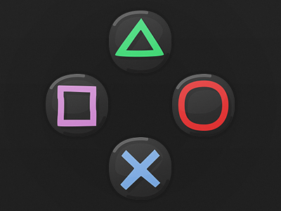 Game UI Buttons - Playstation 4 button cartoon game art game ui hud playstation playstation4 ps4 sony sony playstation ui