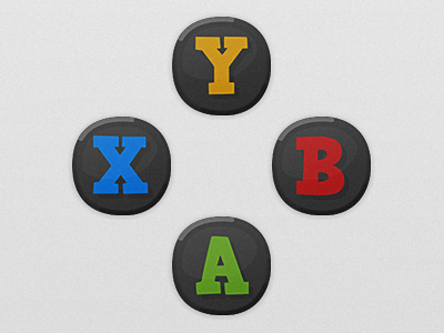 Game UI Buttons - Xbox One button cartoon game art game ui gui guide hud microsoft xbox xbox one xboxone