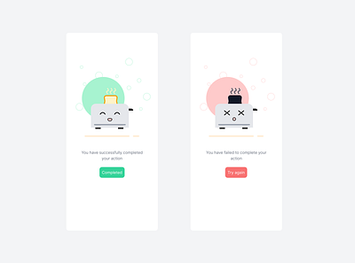 Success and error message dailyui design figma illustration ui