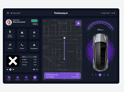 Car control panel dailyui design figma ui