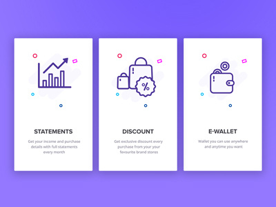 Simple cards for mobile app design onboarding screen splash screen ui design ux design