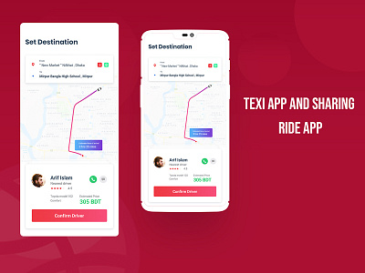 Ride-sharing app concept!! Free psd