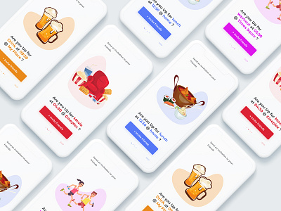 Invite your friends Screen !!! app drink entertainment friend invite meal minimal movie onboarding ui ux web