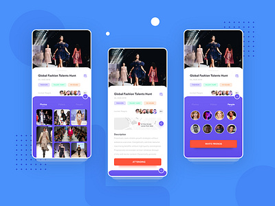 Fashion Event App UI in Progress app app design event fashion flat minimal trendy typography ui ui design ux ux design