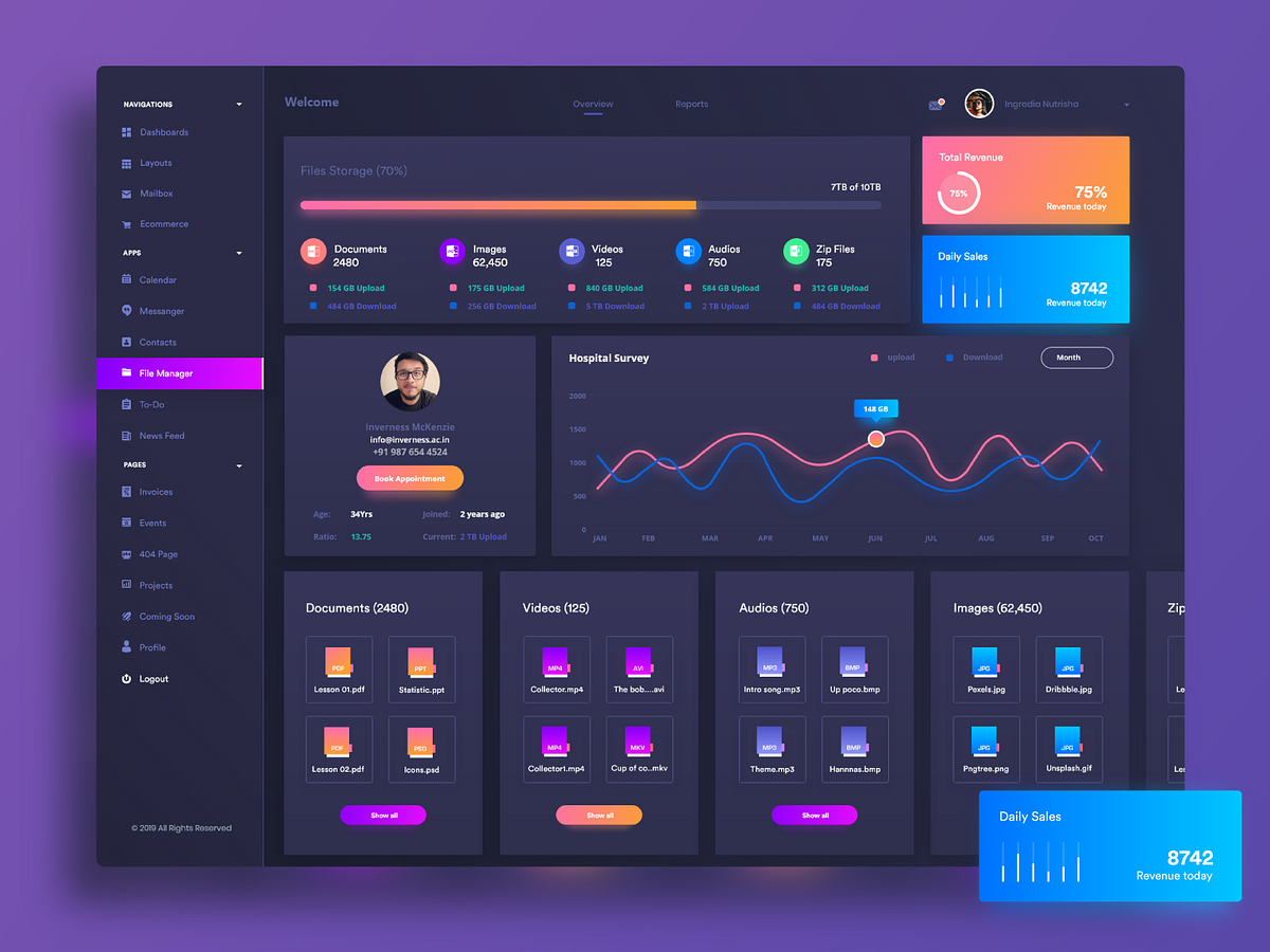 File Manager Dashboard UI Design In progress by Md Shohanur Rahman on ...