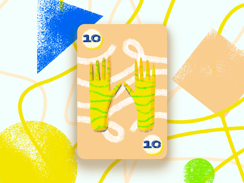 Card 10 - Teaching kids numbers education educational toy kids numbers playing card teach teaching numbers adobe photoshop cc vector illustration illustration vector toy