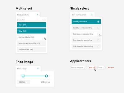 E-commerce filters view applied checkbox design e comerce e commerce design e commerce shop filter filters interface price range radio button shop ui user experience user interface ux