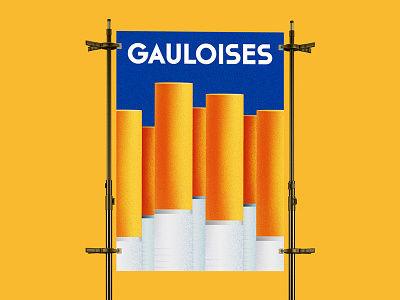 Gauloises art deco cigarettes gradient illustration poster retro style
