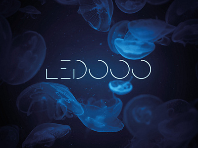 LEDOOO branding brandmark character identity jellyfish lamp led logo moon night underwater