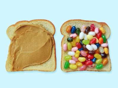 Peanut butter and jelly beans candy funny jelly beans pbj pun sandwich