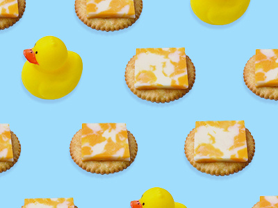 Cheese and Quackers blue cheese duck food funny pattern pun wordplay