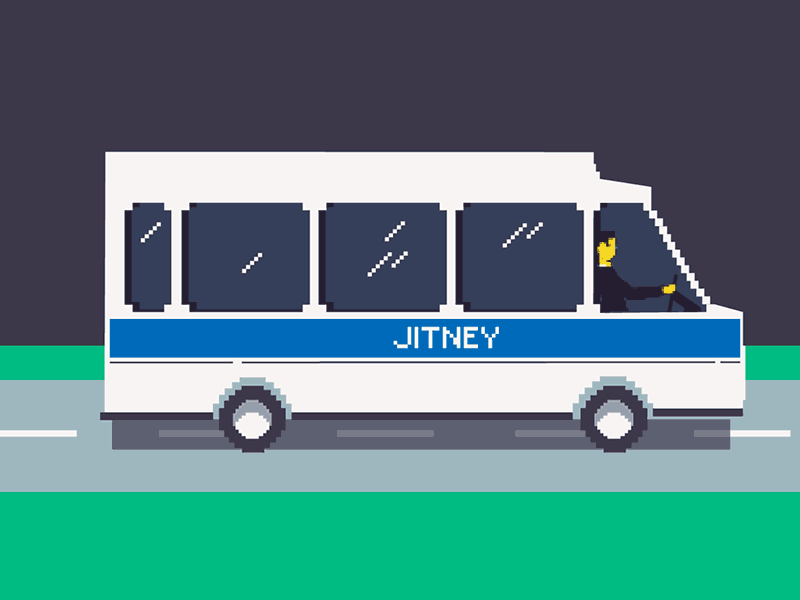 Jitney Car 8 bit animation car character gif guy road