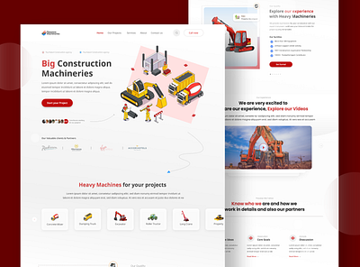 Construction Equipment Agency animation app art branding clean design flat illustration logo ui