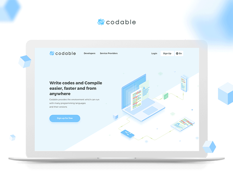 Codable animation illustrations landing page
